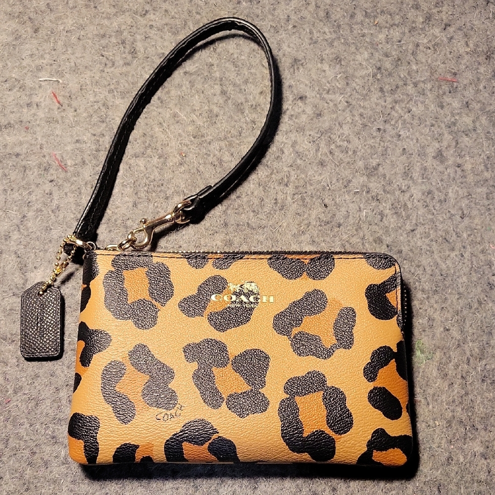 Coach Leopard Print Wristlet